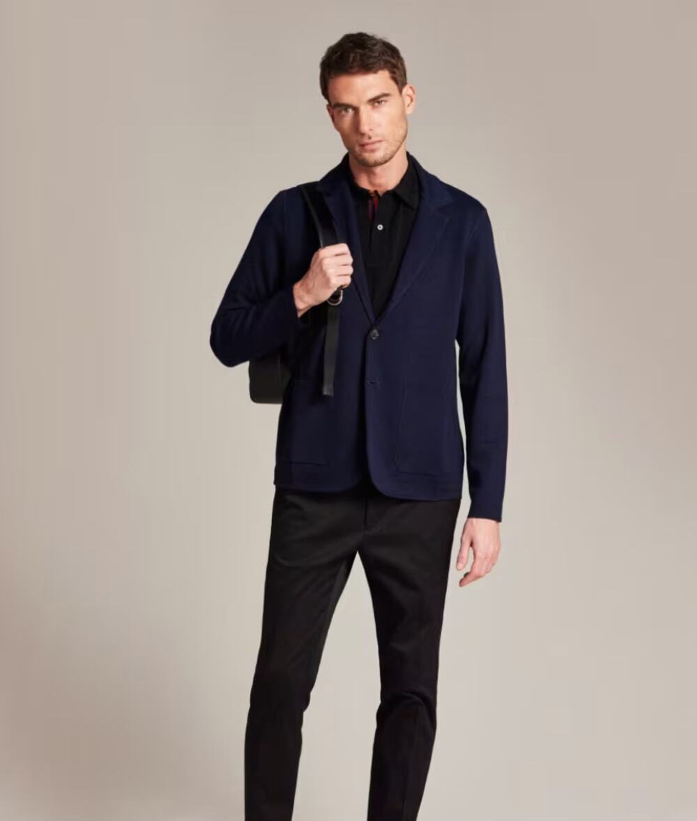 Paul Smith Dray Navy Merino Wool Cardigan Blazer Size Large